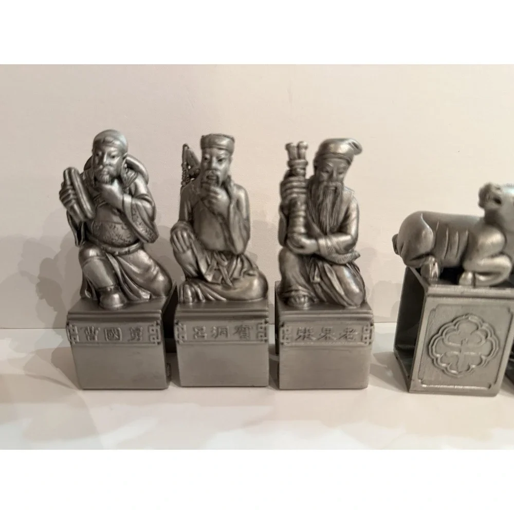 Tumasek Solid Pewter – Eight Immortals & Auspicious Animals (Set of‎ 6)
